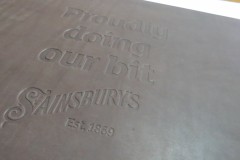 Изготовление книги А-3 для рекламы из кожи с тиснением